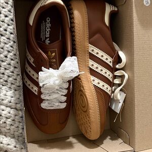 Adidas Samba Brown and White Sneakers